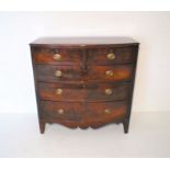 A mahogany bow fronted chest of five drawers, length 109.5cm, height 110.5cm.