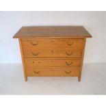 A Victorian satinwood chest of four drawers, length 104.5cm, height 80cm.