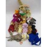 A collection of mainly Ty Beanies soft toys, along with "Duke" Andrex puppy toy with original box
