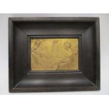 A framed gilded plaque, possibly Flemish depicting Leopold II, Roman numerals for 1852