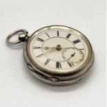 A hallmarked silver pocket watch with subsidiary second hand