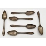 A set of six hallmarked silver grapefruit spoons, weight 166.5g