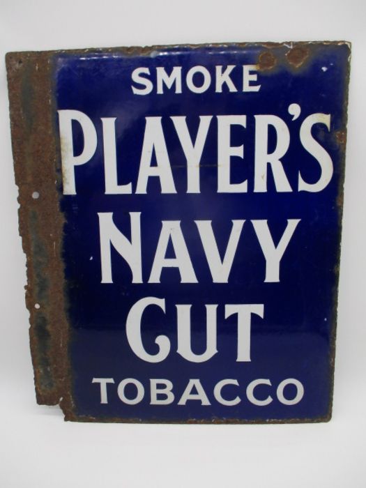 A Player's Navy Cut Cigarettes double sided enamelled sign - height 51cm, wide 42cm - Bild 5 aus 9