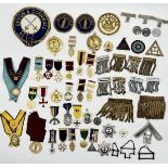 A large collection of Masonic jewels, collar jewels, collarettes, pendants, badges from St. Peter'