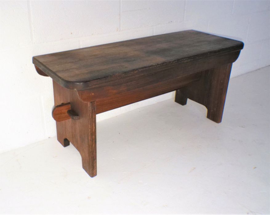 A small wooden bench, length 96cm, height 43cm. - Image 4 of 5