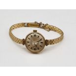 A 9ct gold Rotary ladies wristwatch with 9ct strap- total weight 17.5g