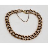 A 9ct rose gold chain link bracelet - 16.1g