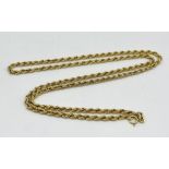 A 9ct gold rope necklace, weight 4.9g