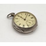 A hallmarked silver pocket watch, the enamelled dial named to J G Graves, Sheffield