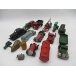A collection of mainly vintage Tri-ang Minic Toys clockwork vehicles (most A/F), along with Caiety