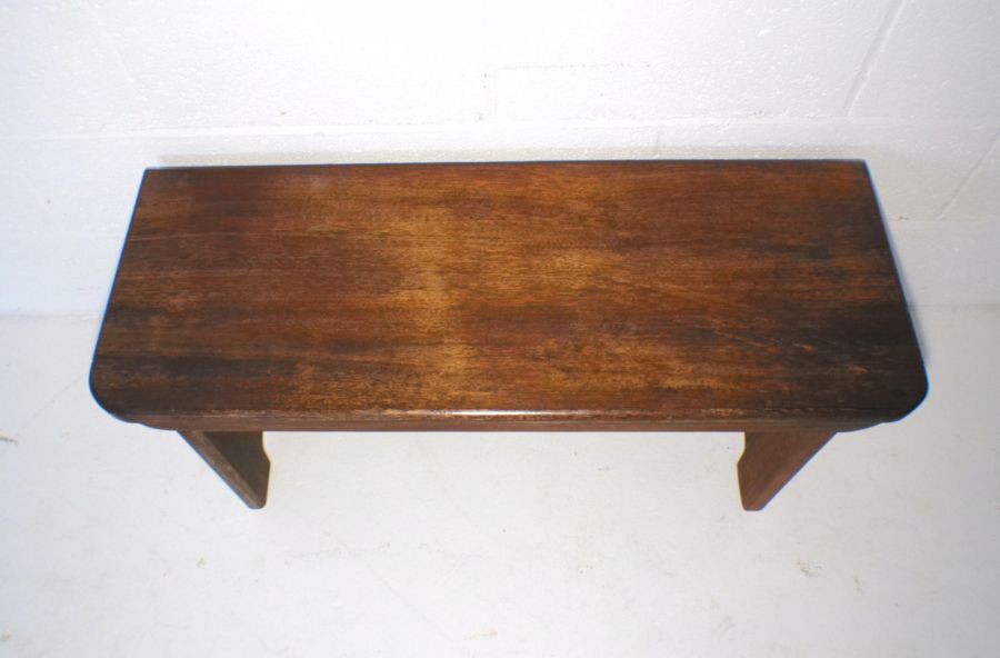 A small wooden bench, length 96cm, height 43cm. - Image 2 of 5