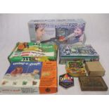 A collection of boxed vintage games including MB Computer Battleships, Gonis swing-o-graph, Dickie