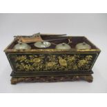 A 19th Century Oriental 'Peranakhan' set in gilded lacquer box with drawer, consisting of a Betel