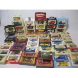 A collection of boxed die-cast vehicles including Matchbox Models of Yesteryear, Vanguards Days