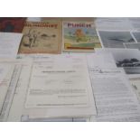 A collection of mixed ephemera including military aviation photos, a turn of the century gentleman