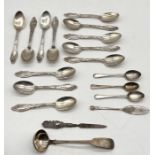A collection of Sterling and hallmarked silver cutlery, total weight 379.3g