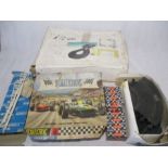 A collection of various vintage Scalextric included two boxed controllers and track