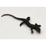 A small bronze figure of a lizard, length 9cm