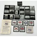 A collection of Magic Lantern slides showing a number of ships including HMS Nelson, HMS Victory