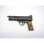 A Webley mark I 1.77 air pistol, with wooden grips, serial number 8607.