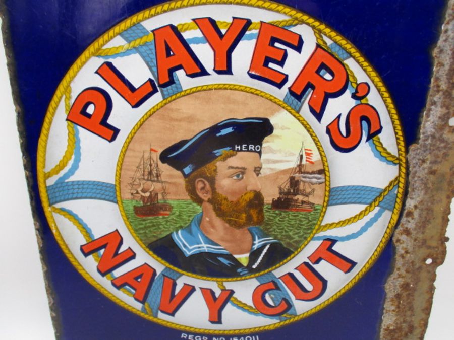 A Player's Navy Cut Cigarettes double sided enamelled sign - height 51cm, wide 42cm - Bild 2 aus 9