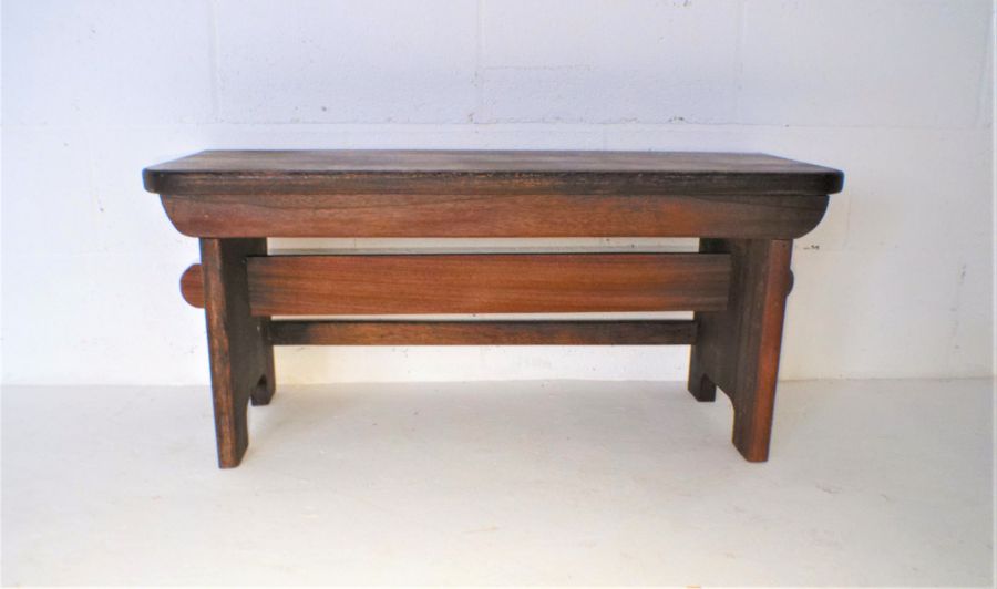 A small wooden bench, length 96cm, height 43cm. - Image 5 of 5