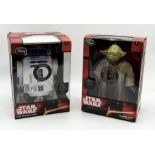 Two boxed Disney Store made Star Wars action figures - R2-D2 interactive Droid along with a