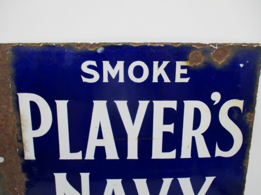 A Player's Navy Cut Cigarettes double sided enamelled sign - height 51cm, wide 42cm - Bild 6 aus 9