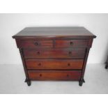A Victorian style chest of five drawers