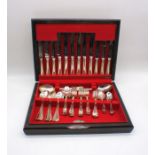 A canteen of silver plated cutlery by Cooper Ludlam.