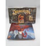 A TSR Introduction to Advanced Dungeons & Dragons board game, along with The New Dungeon board