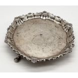 A small hallmarked silver salver, London circa 1750, weight 230.5g
