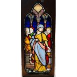 A 19th Century stained glass window from a local decommissioned Church. Height of window 123cm