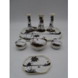 A part Noritake dressing table set with hand painted decoration