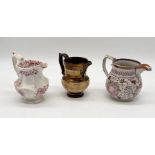 Three jugs including an 19th century unmarked "reform" jug