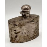 A hallmarked silver hip flask, weight 108.4g