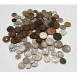 A collection of various coinage including a quantity of silver coins of the USA