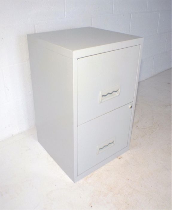 A metal two drawer filing cabinet. - Image 3 of 4