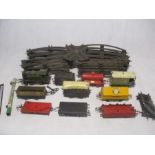 A collection of unboxed vintage Hornby O gauge model railway including a Great Western 6600