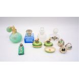 A small quantity of glass scent bottles, including Caithness etc.