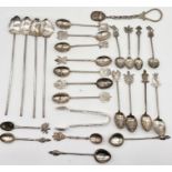A collection of Eastern silver spoons etc. Total weight 208.9g