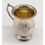 A hallmarked silver Christening tankard, weight 56.2g