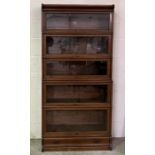 A five-section mahogany Globe Wernicke sectional bookcase