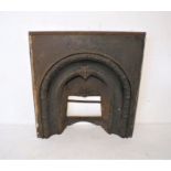 A Victorian cast iron fire surround, length 86cm, height 93.5cm, depth 23cm.