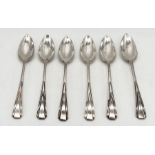 A set of six hallmarked silver grapefruit spoons