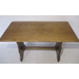 A refectory style oak table. 121cm x 60cm, height 75cm