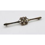 A 9ct white gold brooch set with 8 diamonds, weight 2.7g