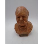 A Winston Churchill novelty cigar table lighter, marked Tallent to rear, striker to base, height