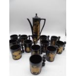 A set of twelve Portmerion "Zodiac" mugs/tankards along with a Portmerion "Phoenix" coffee pot and