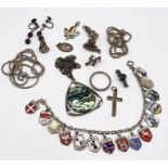 A collection of silver jewellery, charms etc. total weight 59.2g